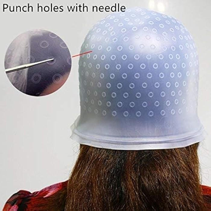 1 PCS Reusable Hair Coloring Highlighting Cap with Hook – Professional Silicone Cap for Salon & Home Use, Easy Pull-Through Hair Dyeing Tool for Streaks, Lowlights & Highlights - Image 3